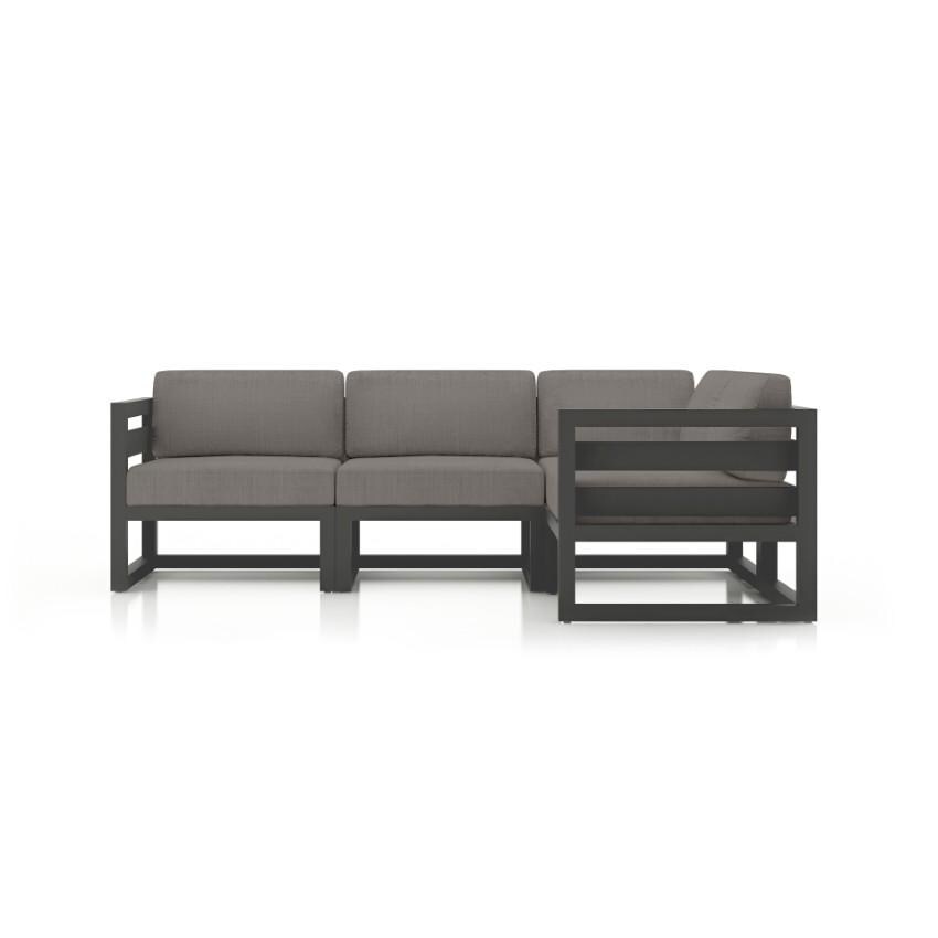 Misty Cove 4 Piece Sectional Set in Slate w/Canvas Charcoal Cushions by Lakeview - Side View - White Background thumbnail