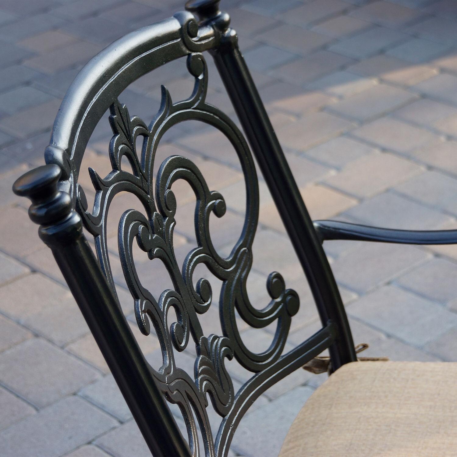 Darlee Santa Barbara 6-Person Patio Dining Set - Antique Bronze - Back Rest - Detail thumbnail