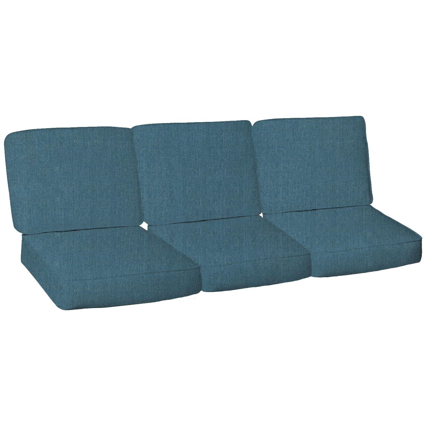 Sunbrella Cast Lagoon 6 Piece Medium Outdoor Replacement Sofa Cushion Set W/ Piping By UltimatePatio.com thumbnail