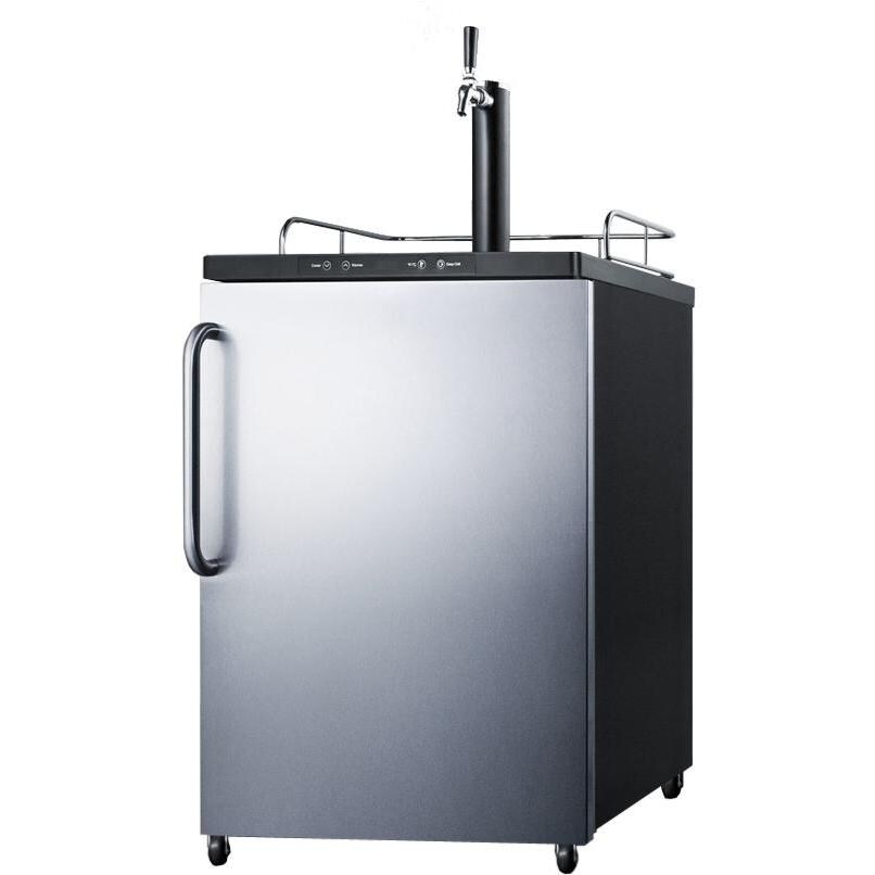 Summit 5.6 Cu. Ft. Freestanding Single Tap Kegerator - SBC635MSSTB - Angle View thumbnail