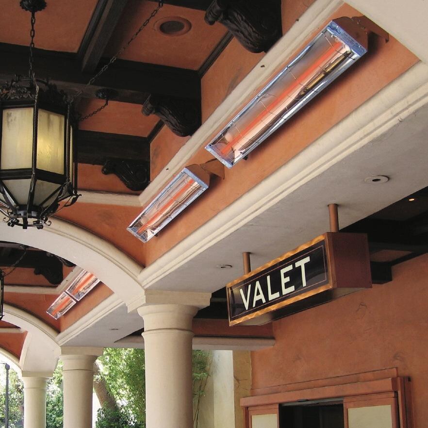 Infratech W1524GR W-Series 33-Inch 1500W Single Element Electric Infrared Patio Heater - Wall Mount Lifestyle thumbnail