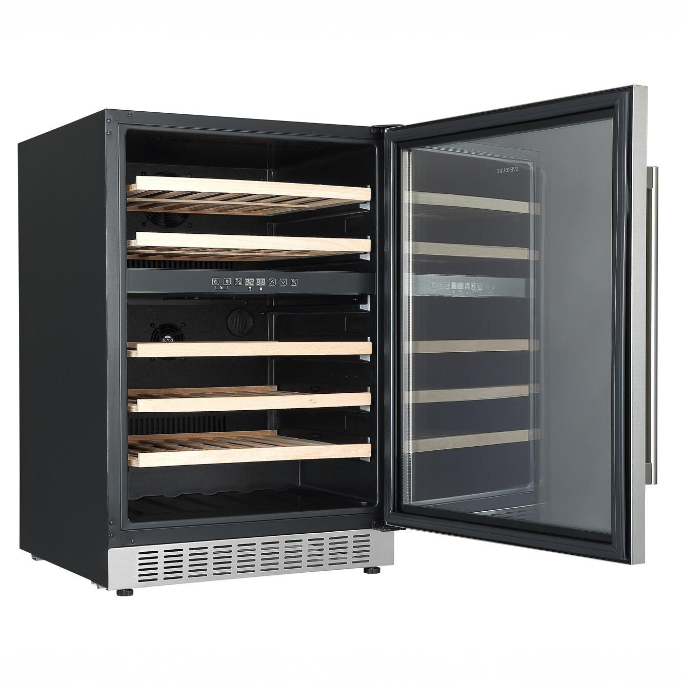 Everdure EWC46SS Everdure 46 Bottle Right Hinge Glass Door Luxury Wine Cooler - Stainless Steel - EWC46SS - Open - White Background thumbnail