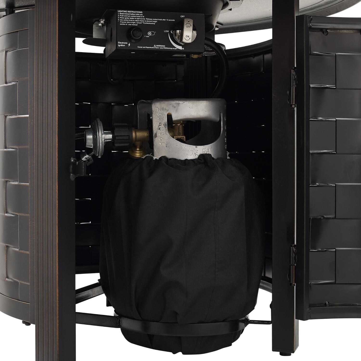 Ultimate Patio 63695 Magnolia Way 40-Inch Oval Aluminum Propane Gas Fire Pit - Tank Storage thumbnail