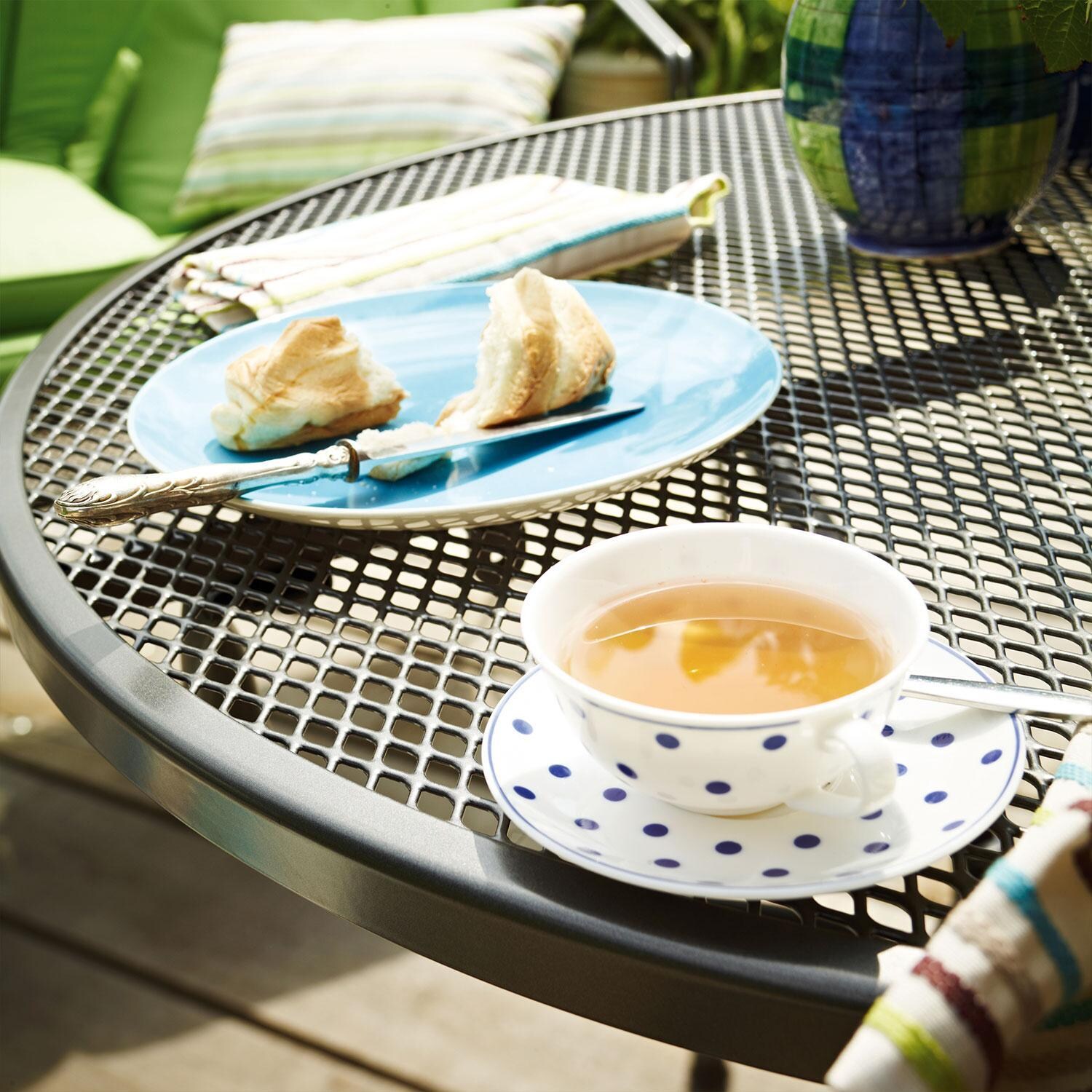 Caredo 5 Pc Steel Dining Set By KETTLER - Food & Tea Served on Dining Table - Lifestyle thumbnail