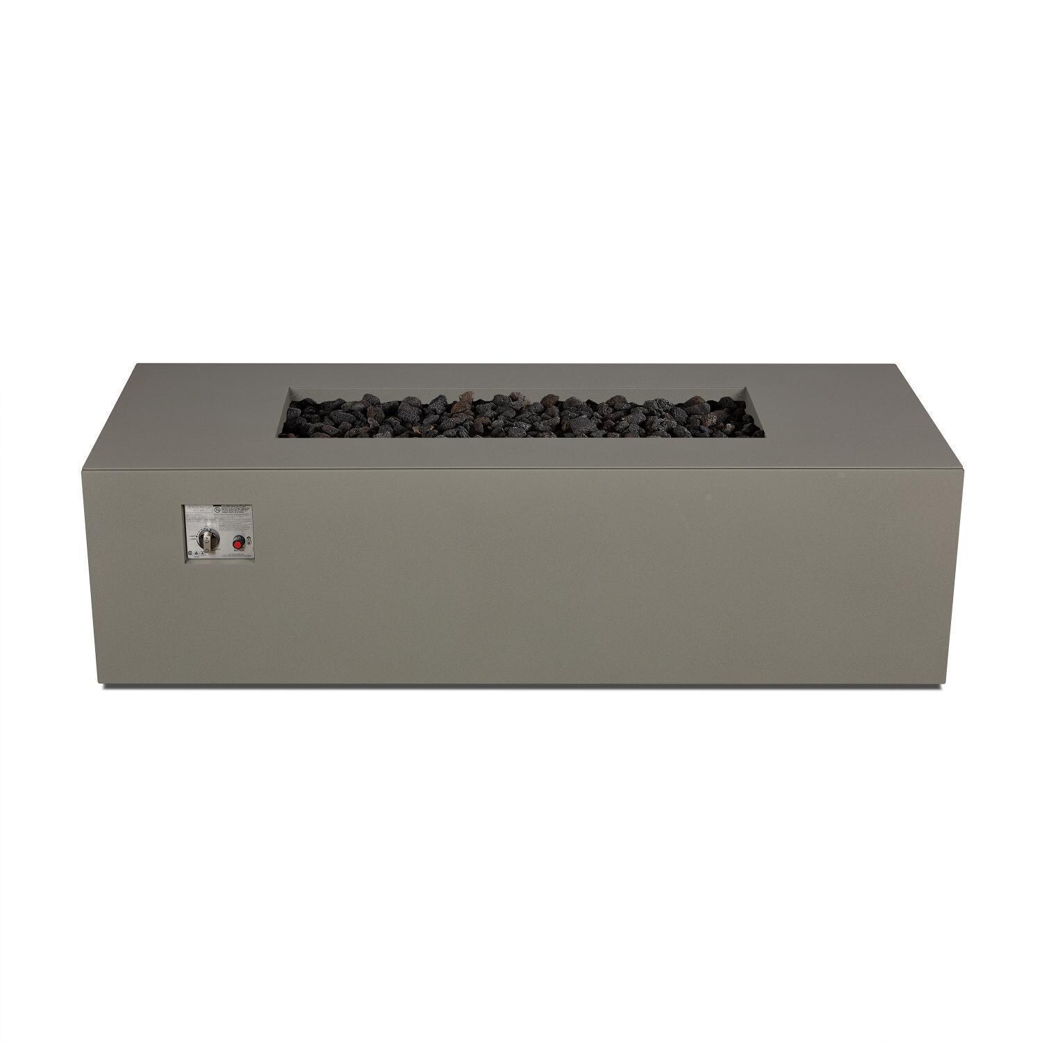 Covewood 72 Inch Rectangular Aluminum Propane Fire Pit Table in Gray by BBQGuys Signature - Top - Detail thumbnail