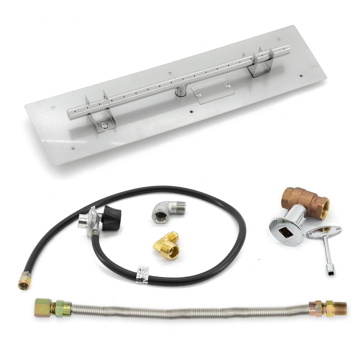 BBQGuys Signature 24-Inch Flat Linear Pan W/ 19-Inch Propane T-Burner & Connection Kit image