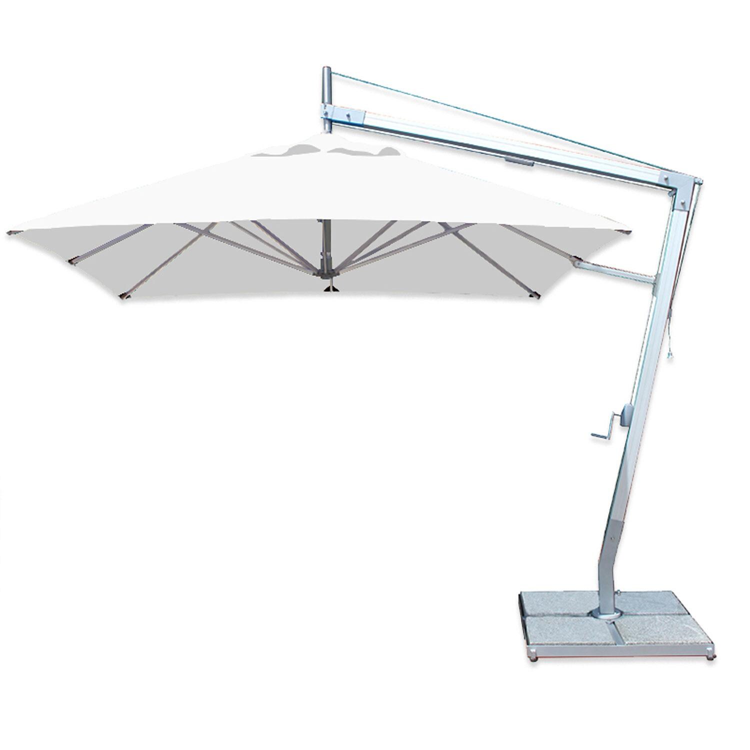 Bambrella Santa Ana 8 1/2 Ft Square Side Pole Umbrella - Ice White Canopy