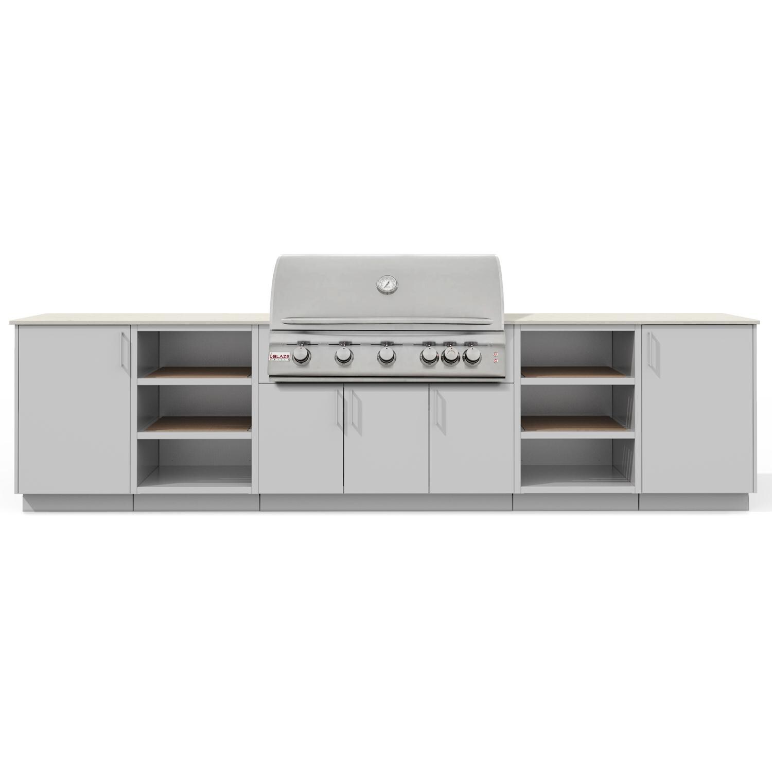 Urban Bonfire Savannah 40 Outdoor Kitchen w/ Blaze LTE Natural Gas Grill, Danae Dekton Countertop & Chantilly Finish - B-Savannah-40-Blaze-Danae-Chantilly