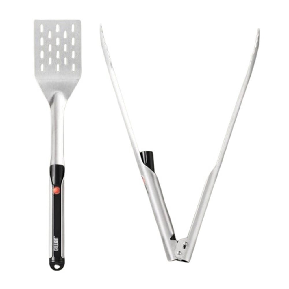 Grillight 1300827 3 Piece LED Light Toolset - Tongs & Spatula - White Background thumbnail
