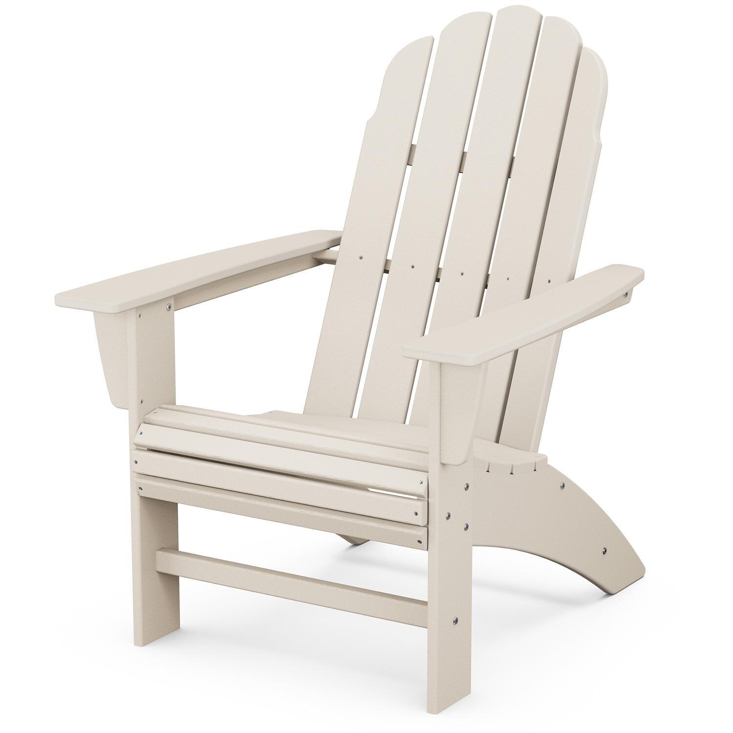 Vineyard Recycled Plastic Curveback Adirondack in Sand by POLYWOOD