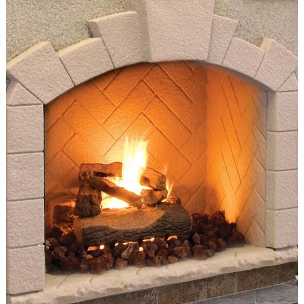 Cal Flame 48 Inch Outdoor Gas Fireplace Arched Firebox thumbnail