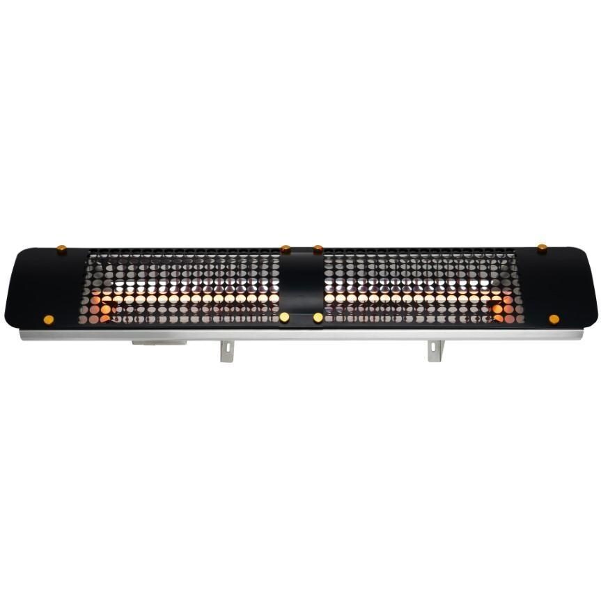 Eurofase EF25480B7 Admiral Series 39 Inch 2500 Watt Single Element Marine Grade 480V Electric Patio Heater in Black - On - Angled - White Background thumbnail