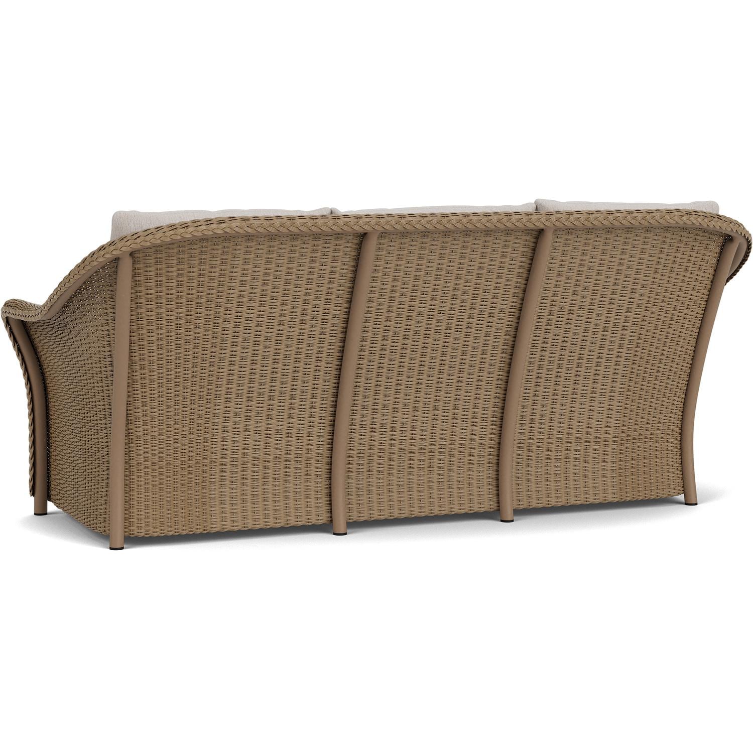 Lloyd Flanders Weekend Retreat Sofa in Fawn Finish W/ Remy Cloud Fabric - Back Left thumbnail