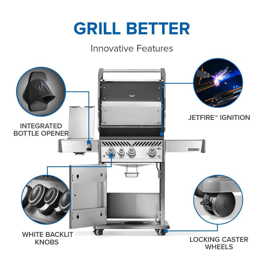 Napoleon RP425SIBPSS-2 Rogue PRO 425 3-Burner Propane Grill w/ Infrared Side Burner - RP425SIBPSS-2 - Grill Features - Detail thumbnail
