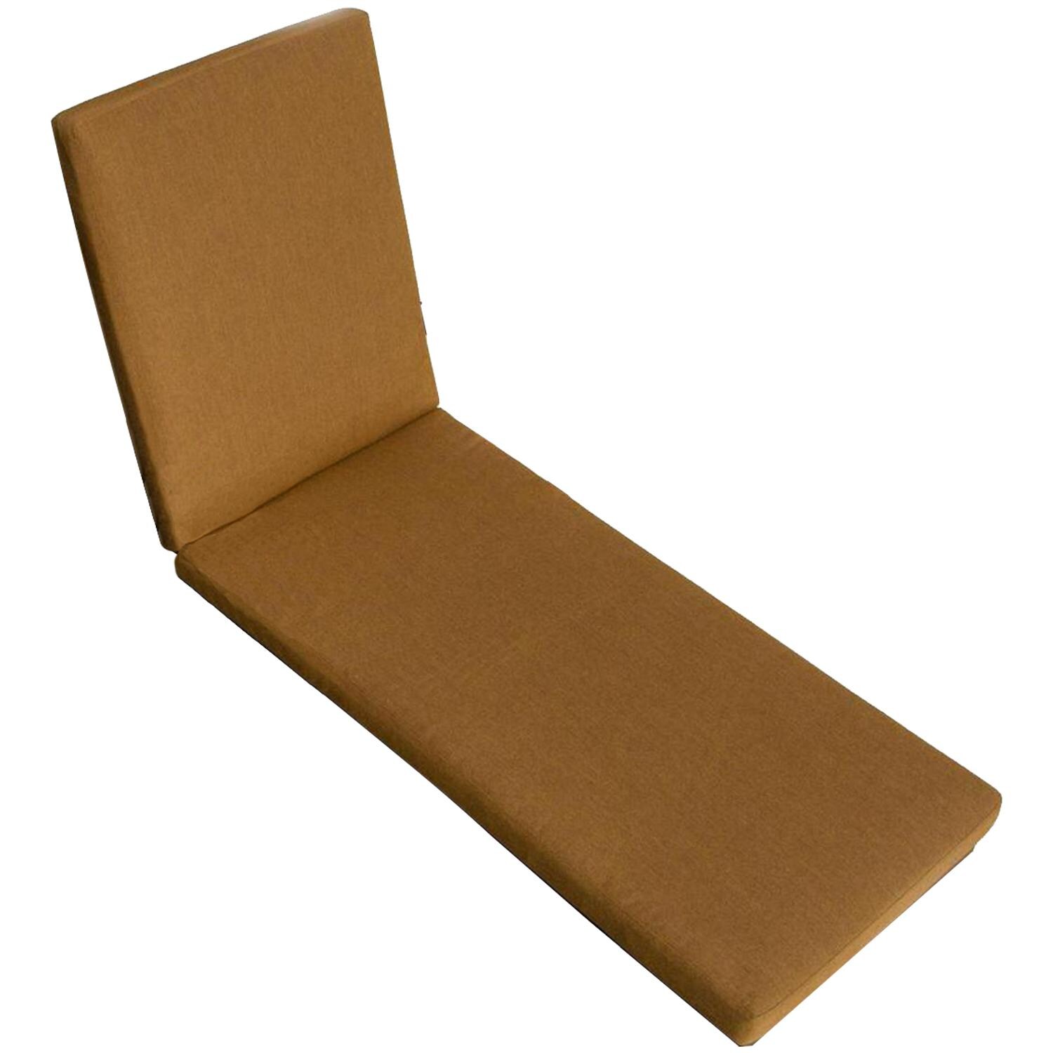 Sunbrella Canvas Teak Replacement Chaise Lounge Cushion W/ Knife Edge By BBQGuys