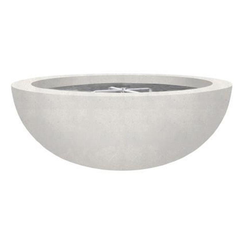 Moderno 4 48-in Round Glass Fiber Reinforced Concrete Natural Gas Fire Bowl in Ultra White by Prism Hardscapes - White Background thumbnail