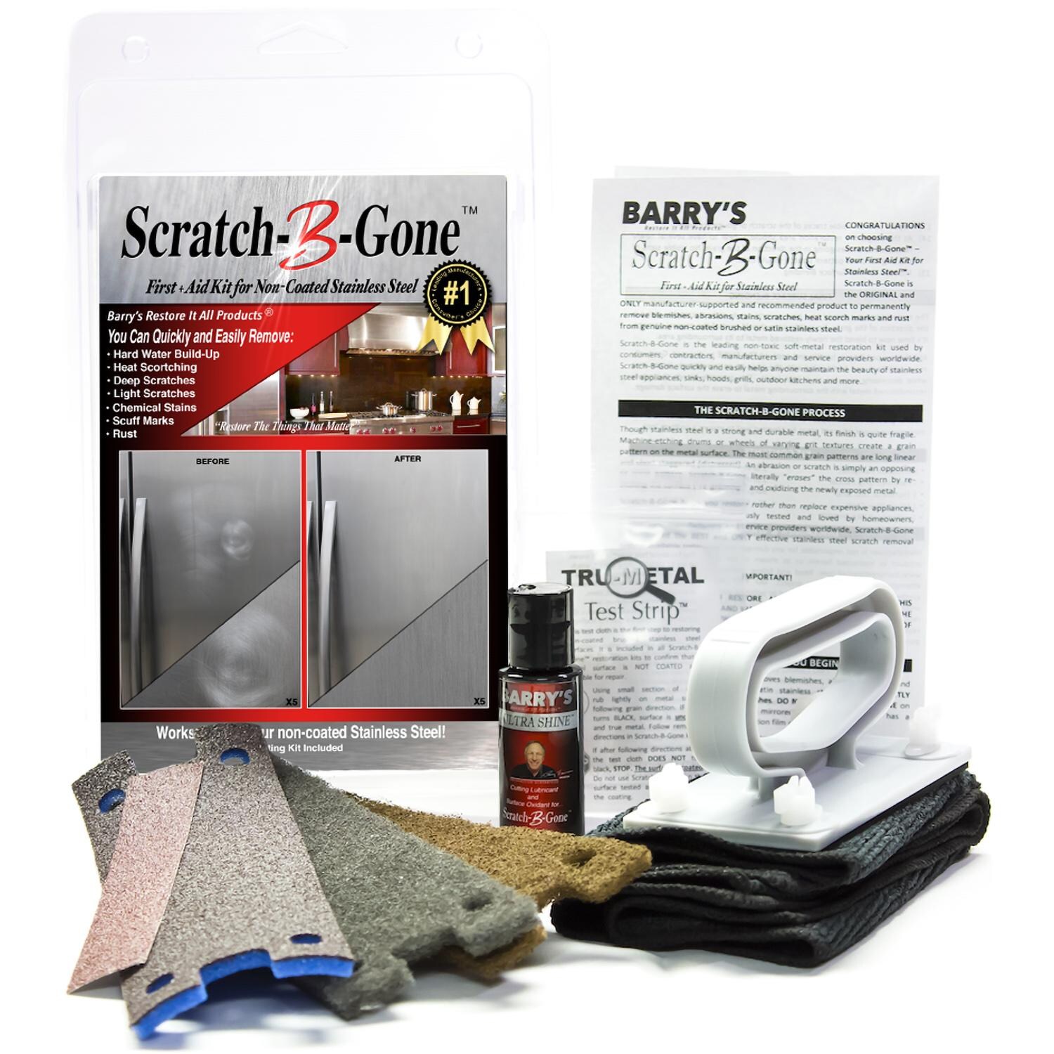 Barrys Scratch-B-Gone Homeowners Scratch Remover Kit - Components - White Background thumbnail