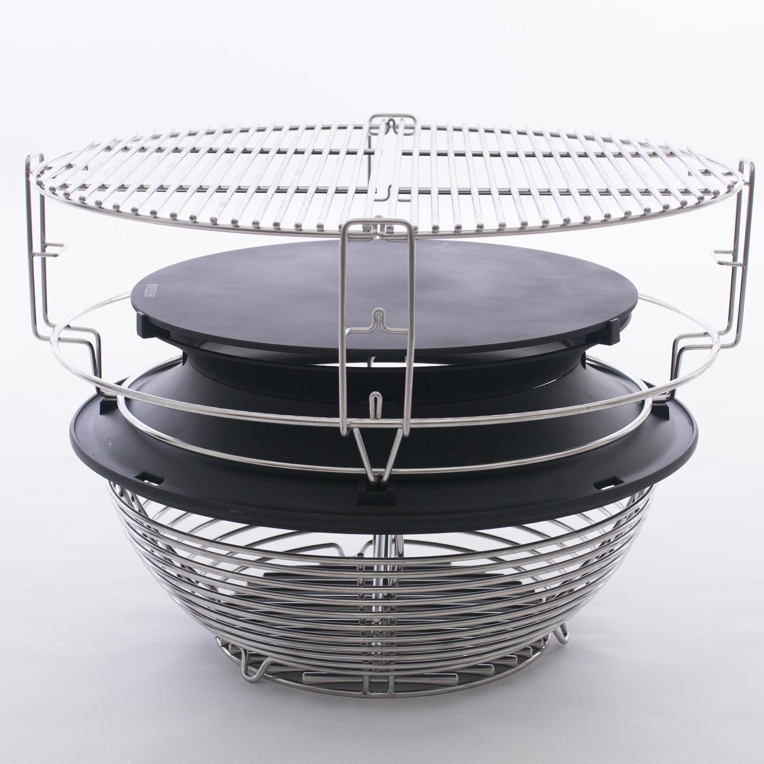 Kamado Joe Big Joe III 24-in Ceramic Kamado Grill Bundle - SloRoller Removed from Kamado - White Background thumbnail
