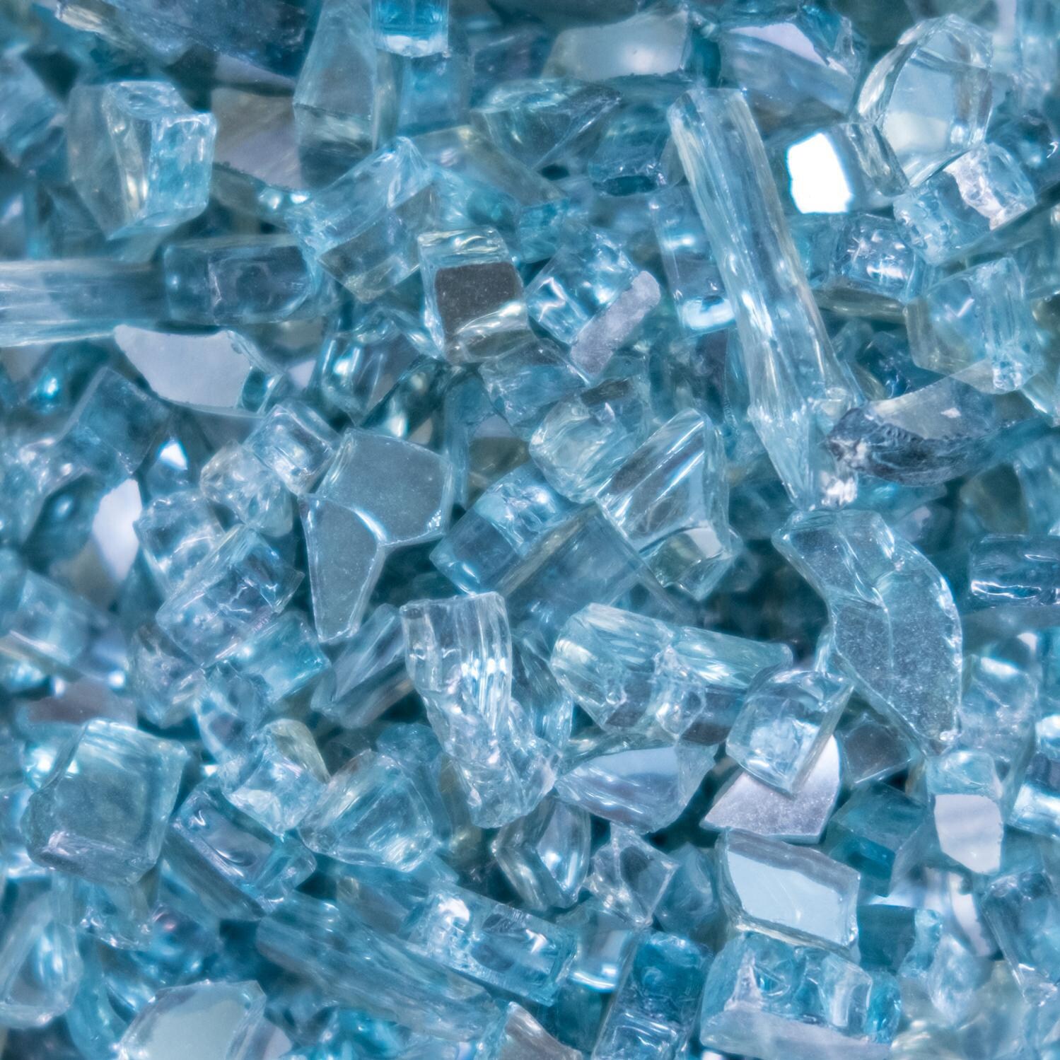 Lakeview Outdoor Designs 1/4-Inch Polar Blue Reflective Fire Glass - 10 Pounds