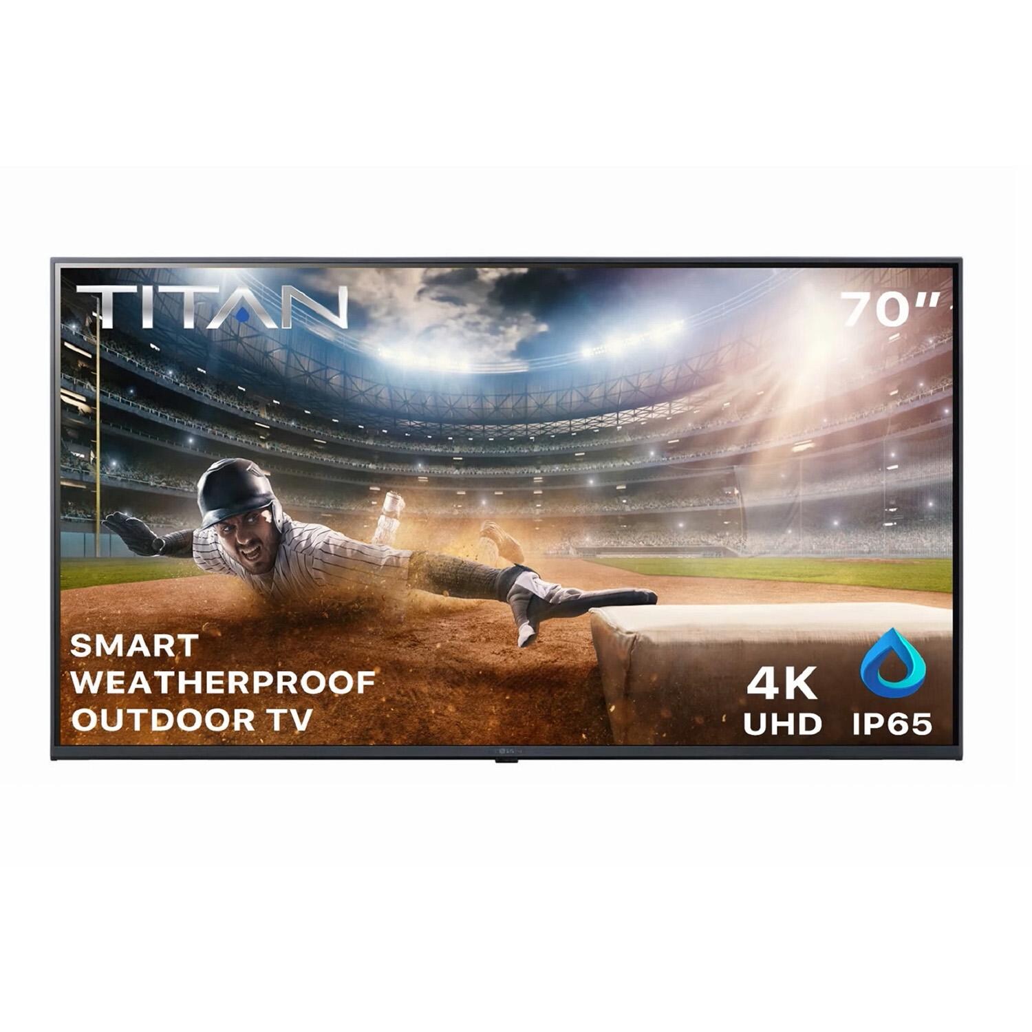 Titan GL-UQ75-050 UQ75 Series 50 Inch Partial Sun 4K LED Smart Outdoor TV - TV - White Background thumbnail