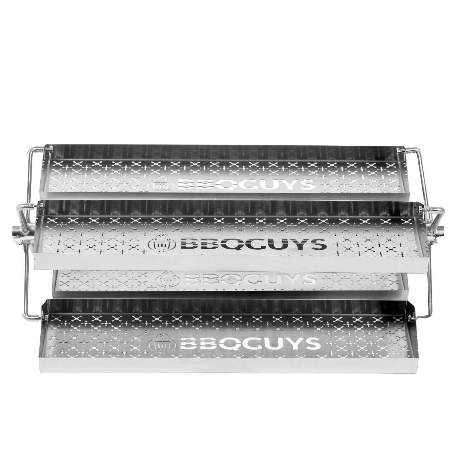 BBQGuys Signature BBQ-RRW Rib Rotisserie Rotating BBQ Grill Trays - Front - White Background thumbnail
