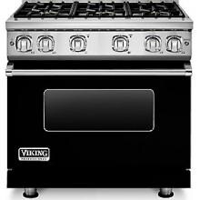 Viking Professional 7 Series 36-Inch 6-Burner Natural Gas Range - Black - VGR73616BBK image