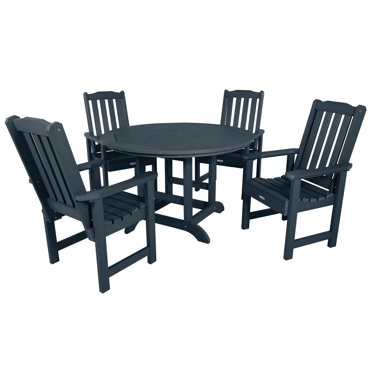 Hart Lane 5 Pc Set Recycled Plastic Dining Set In Federal Blue By Lakeview - White Background thumbnail