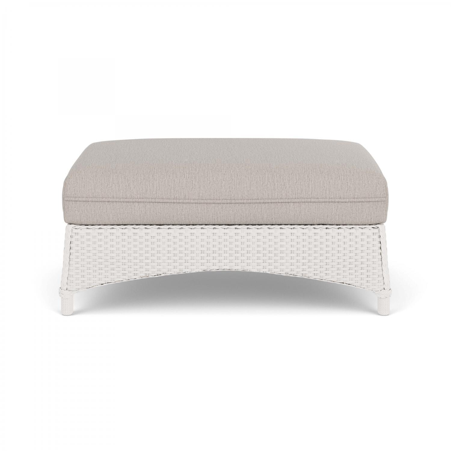 Lloyd Flanders Mandalay Large Ottoman in White Finish with Remy Cloud fabric - Back thumbnail