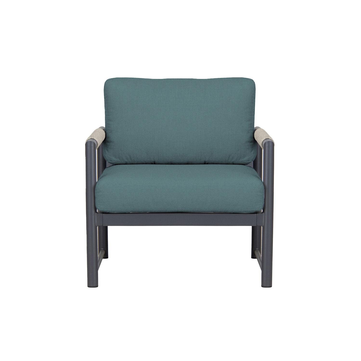 Avenue Bay Aluminum Club Chair in Slate/Cast Lagoon by Lakeview Outdoor Designs