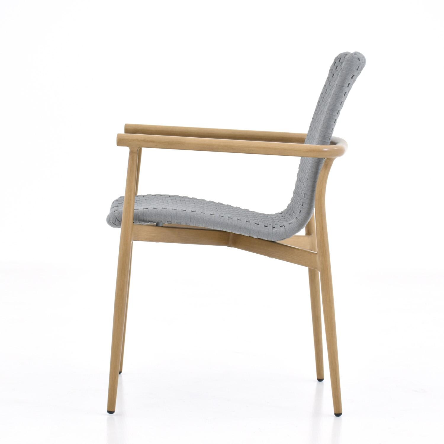 Lakeview Outdoor Designs LV-3410-7 Dove Cay 5 Pc Aluminum Dining Set in Gray By Lakeview - Chair Side View - White Background thumbnail