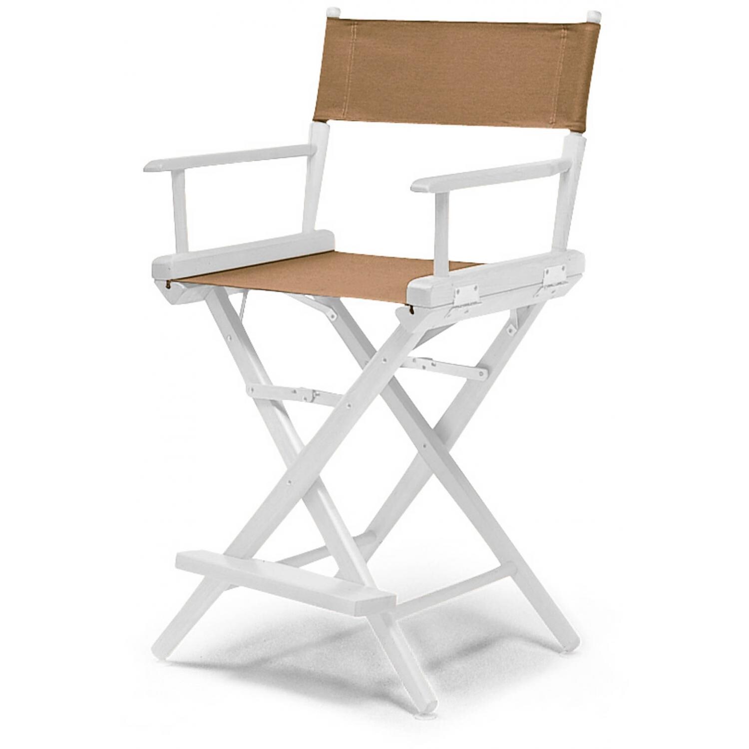 World Famous Counter Height Director Chair By Telescope Casual - White/Stucco