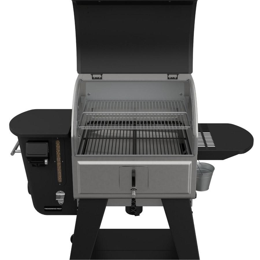 Camp Chef PG24WWSB0 + PG14 Woodwind Pro 24-in Pellet Grill w/ Propane Sidekick Griddle - Lid Open Without Sidekick thumbnail