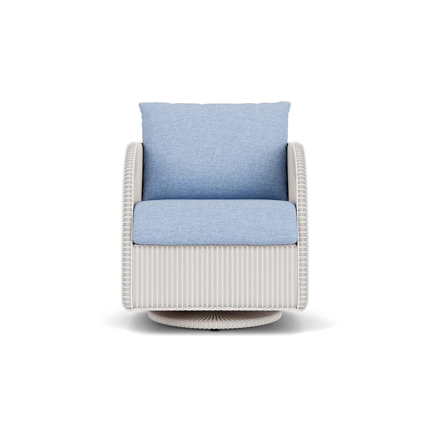 Lloyd Flanders Essence Swivel Glider Lounge Chair W/Demo Skyway Fabric - White Finish thumbnail