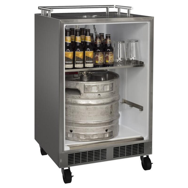 Marvel - MO24BNSMLS - Left Hinge Freestanding Outdoor Single Tap Beer Dispenser - Stainless Steel - Storage Versatility thumbnail