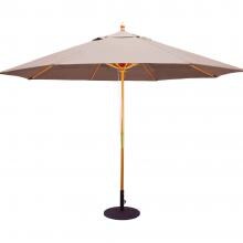 Galtech 11 Ft. Octagonal Hardwood Patio Market Umbrella W/ Pulley - Light Wood W/ Sunbrella Canvas Antique Beige Canopy