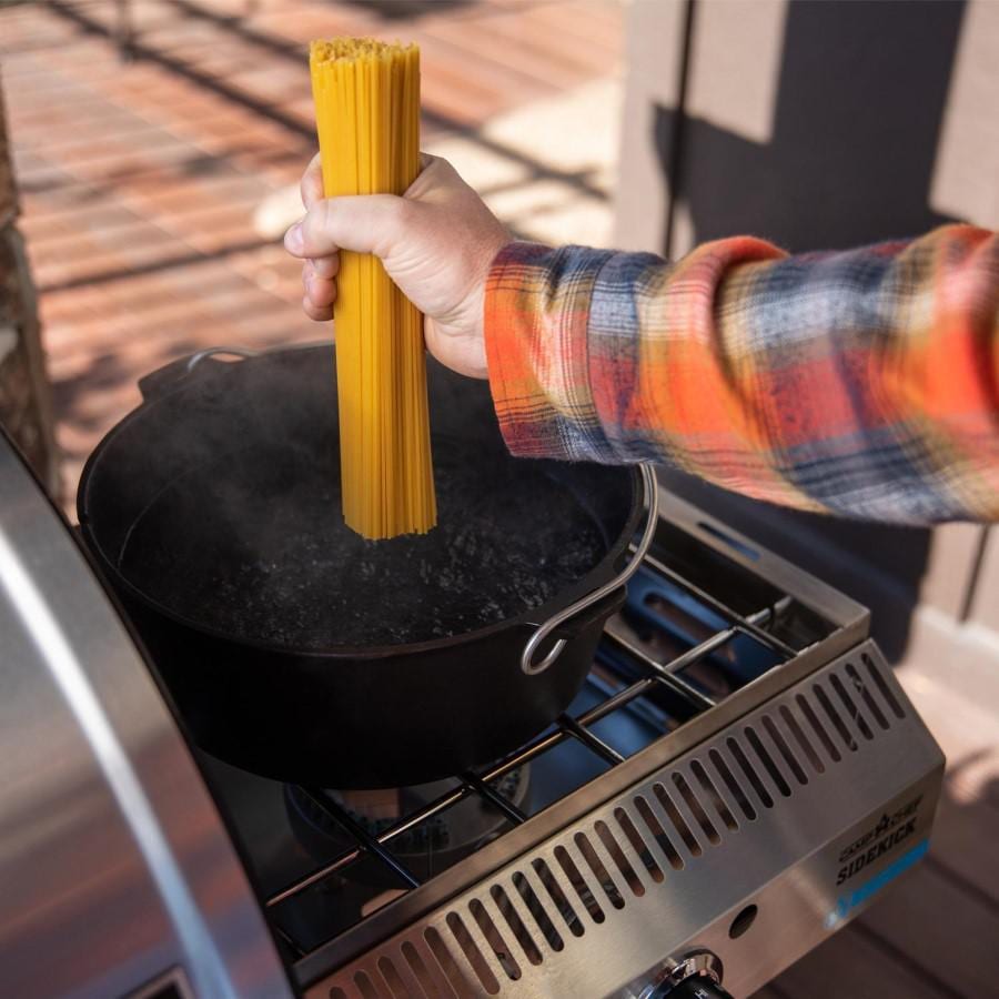 Camp Chef PG36WWSB + PG14 Woodwind Pro WiFi 36-Inch Pellet Grill With Propane Sidekick Griddle - Sidekick Lifestyle - Cooking Pasta