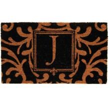 Evergreen Classic Block Monogram Coir Door Mat - Letter J image