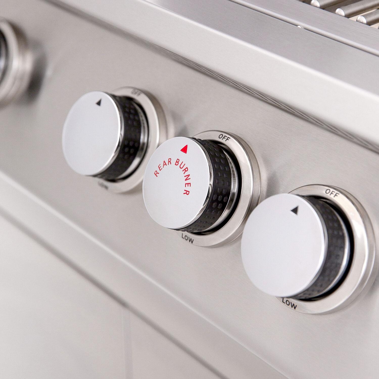 Summerset SIZ26-LP Sizzler 26-in 3 Burner Built-In Propane Gas Grill - Rear Burner Knobs - Detail thumbnail