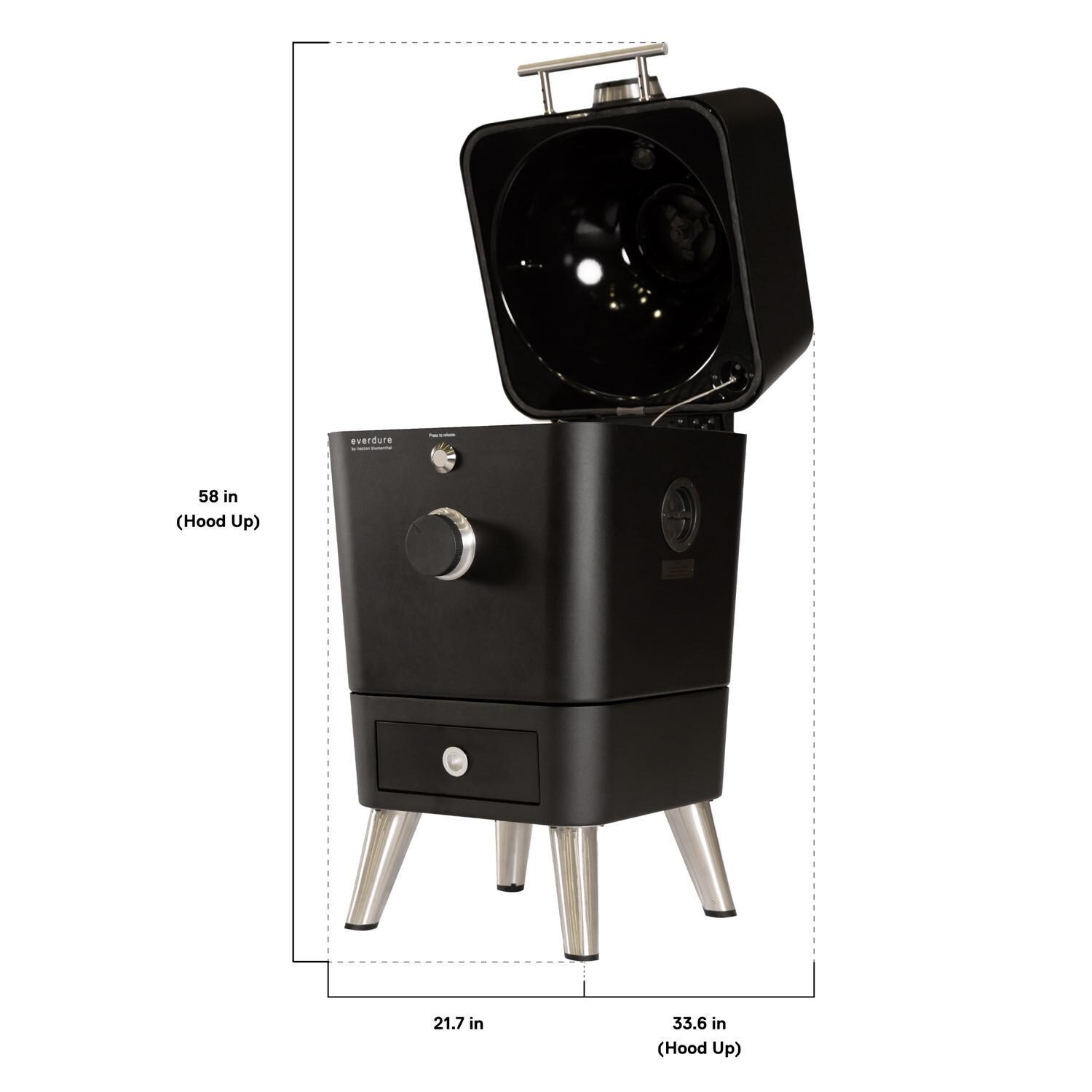 Everdure HBCE4KBUS Everdure 4K 21-in Charcoal Grill & Smoker - Black - HBCE4KBUS - Dimensions - Dimensional