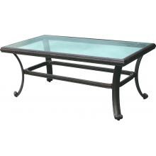 Darlee Classic 42 X 24 Inch Cast Aluminum Patio Coffee Table With Glass Top image