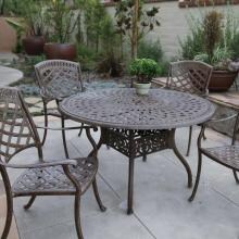 Darlee Sedona 5 Piece Cast Aluminum Patio Dining Set - Mocha image