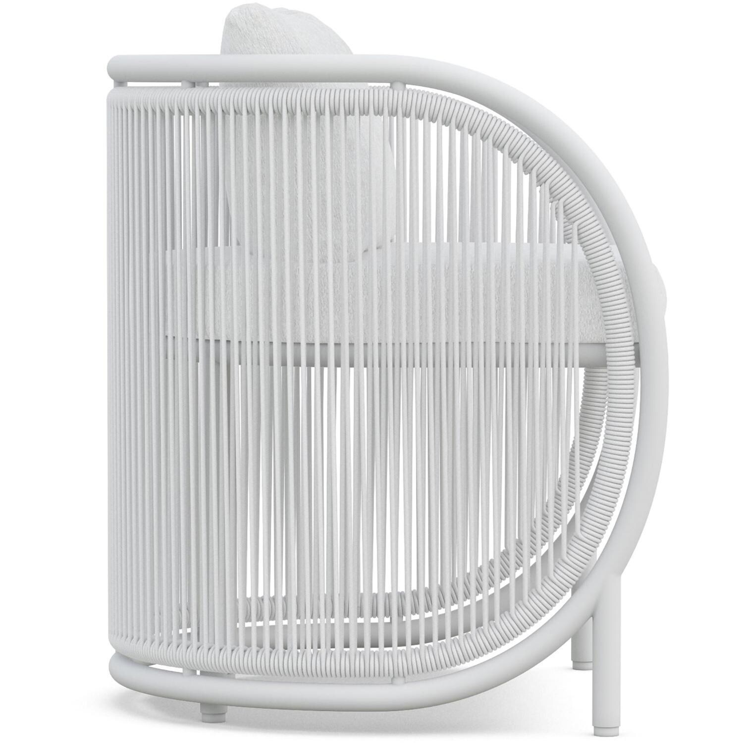 Azzurro Living Kamari Woven Rope Dining Chair in Sand/Cloud - Side - White Background thumbnail