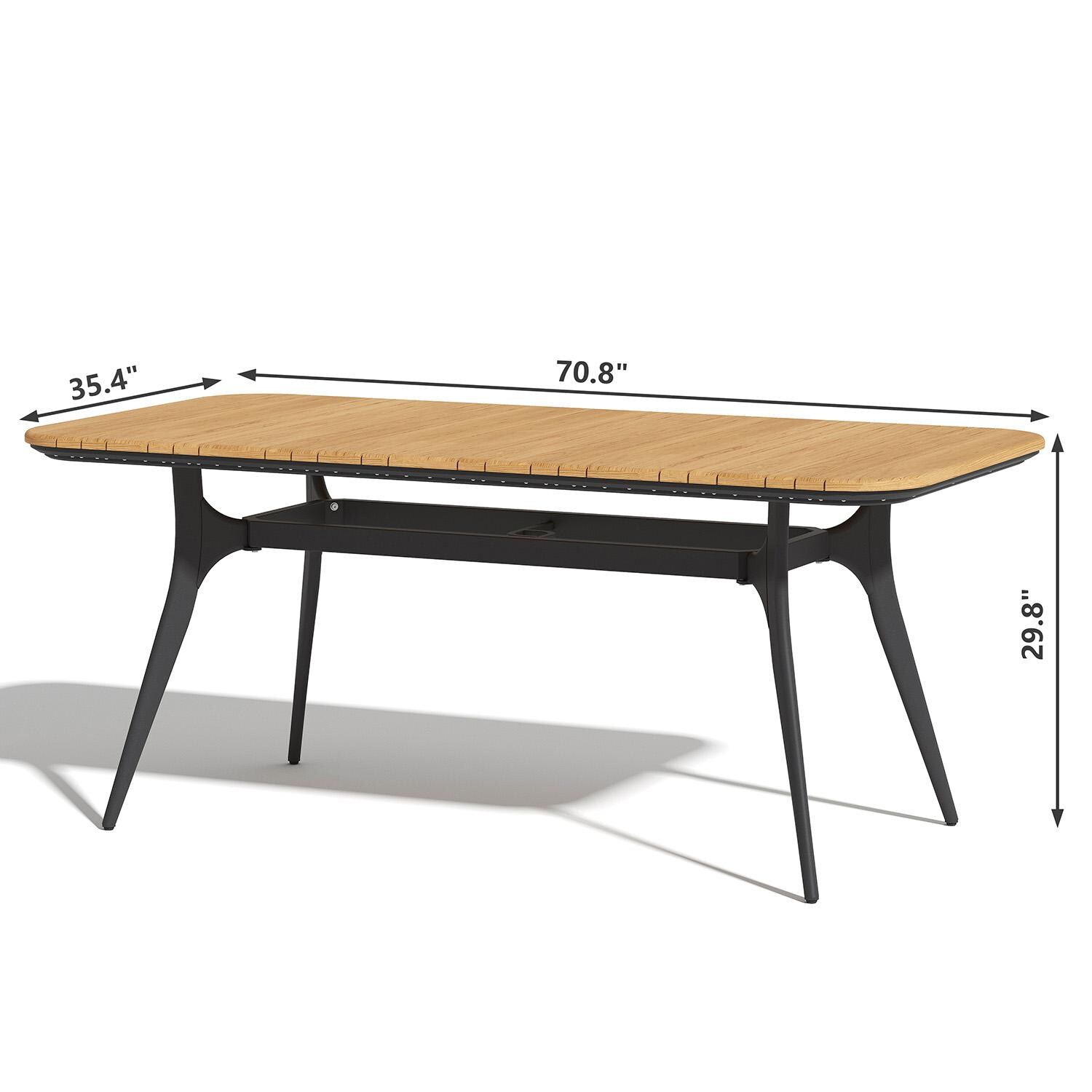 Lakeview Outdoor Designs LV-3410-7 Dove Cay 5 Pc Aluminum Dining Set in Gray By Lakeview - Table Dimesions - Dimensional thumbnail