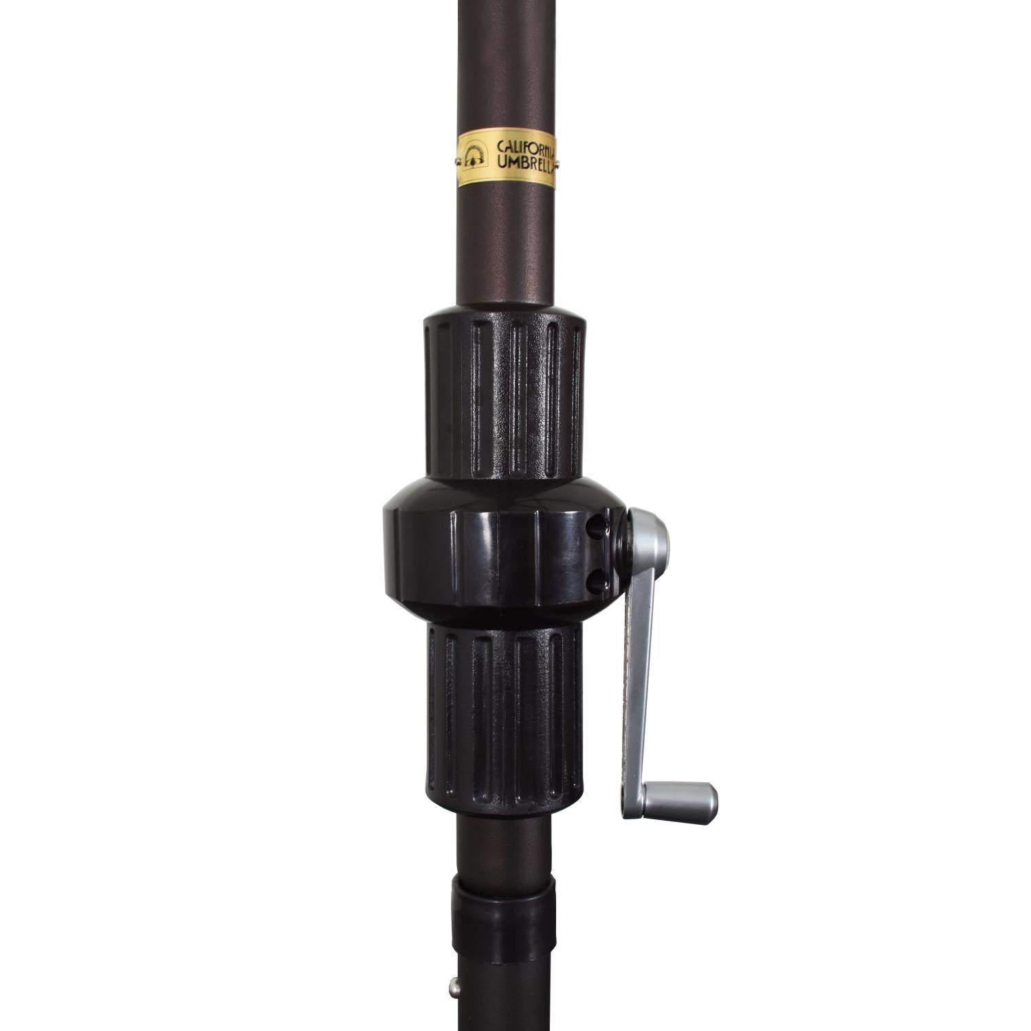 California Umbrella 11 X 8 Ft Rectangular Aluminum Patio Umbrella W/ Crank Lift & Aluminum Ribs - Crank Housing Detail thumbnail