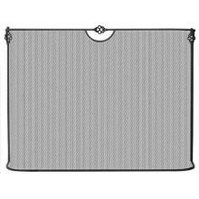 UniFlame 39 Inch Black Wrought Iron Single Panel Fireplace Screen With Twist Design image
