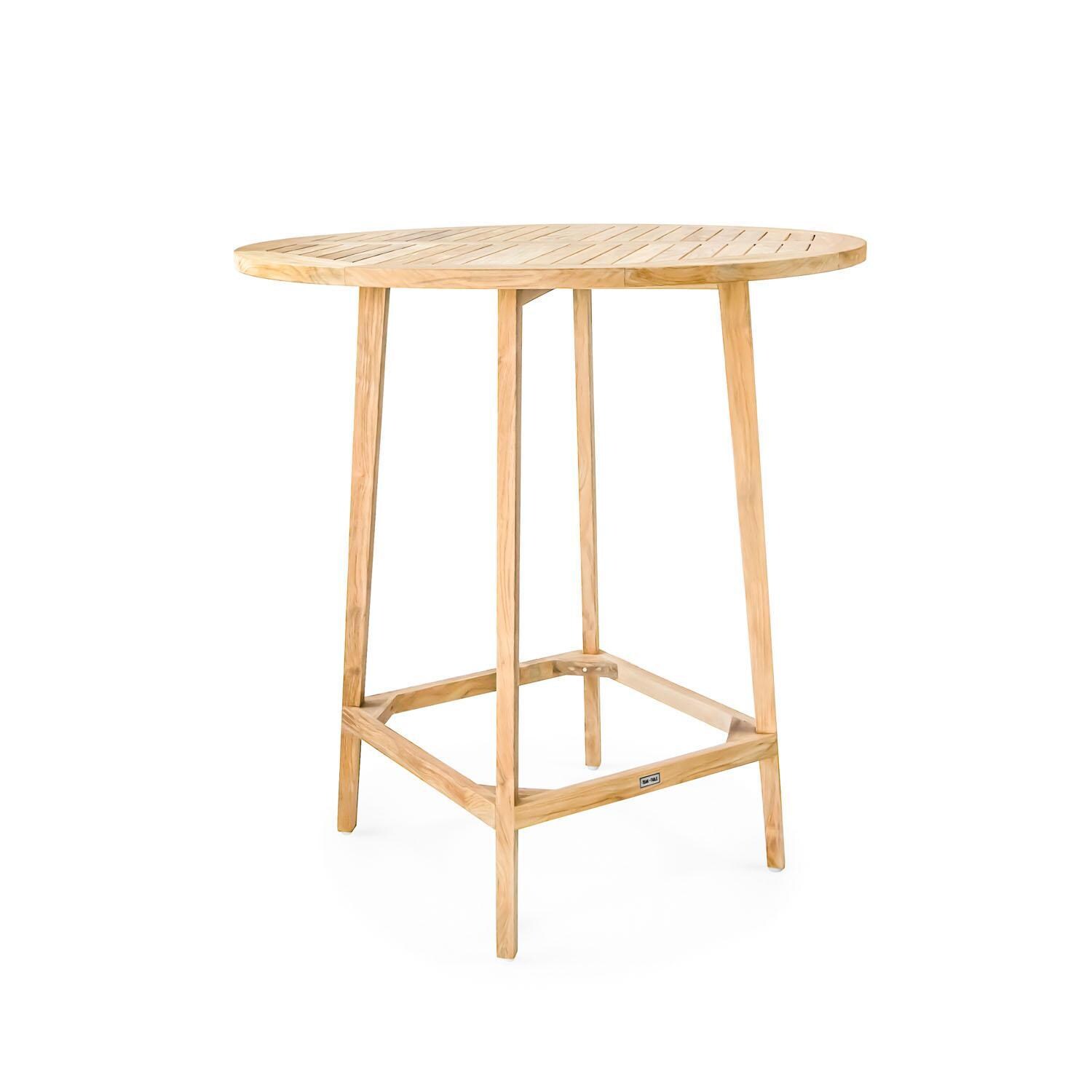 Teak + Table Charleston Round Bar Table - White Background thumbnail