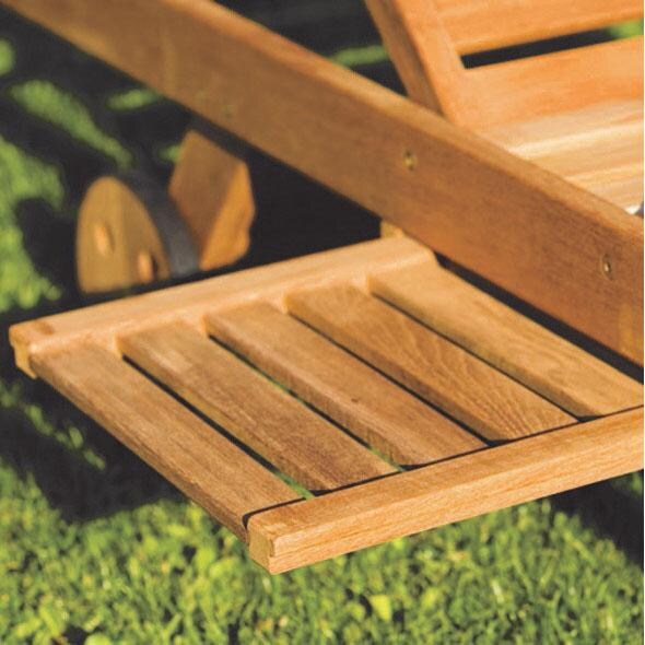 Royal Teak Collection Sun Bed Teak Patio Chaise Lounge - Side Table thumbnail