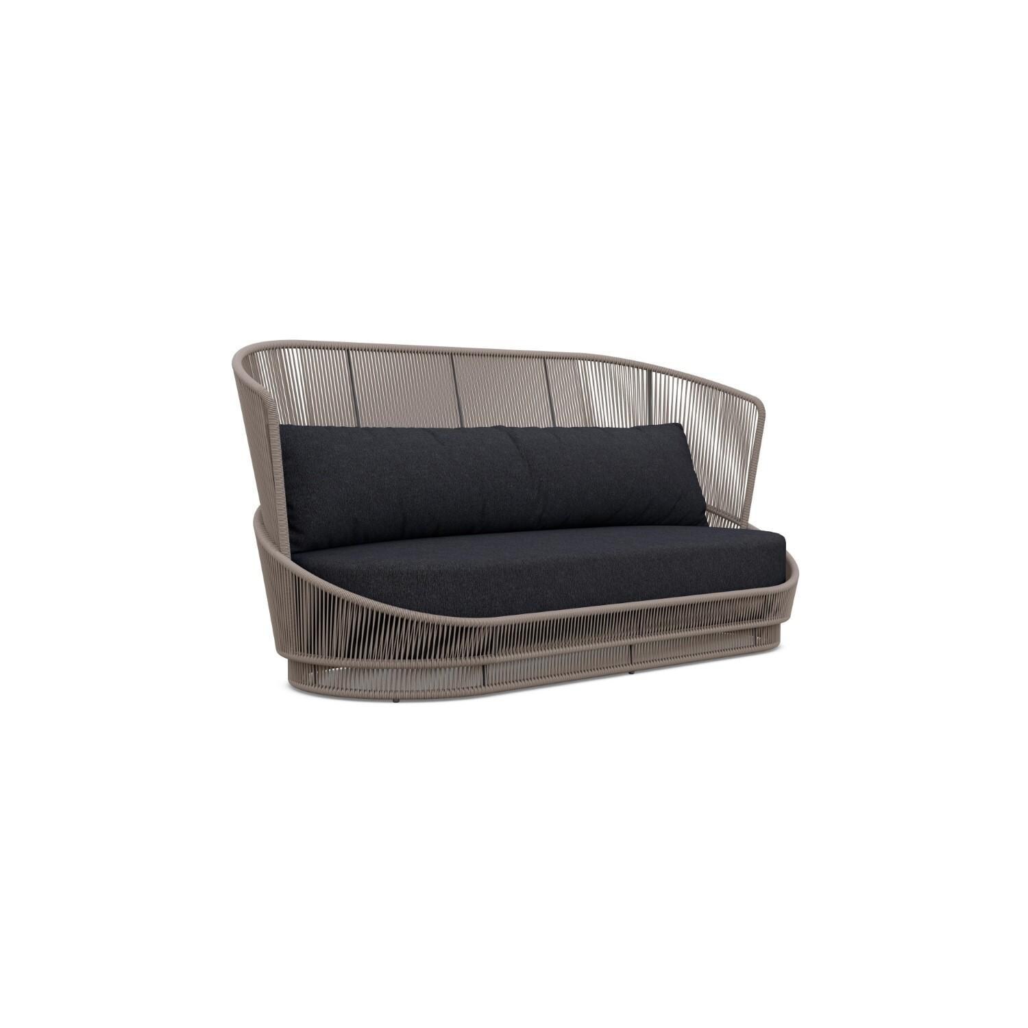Azzurro Living PMA-TR18S3-CU Palma Woven Rope Sofa in Mocha /Midnight - Angled - White Background thumbnail