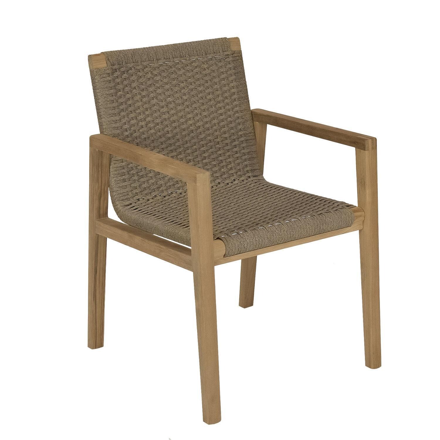 Admiral 5 Pc Counter Height Dining Set in Brown Sand by Royal Teak Collection - Dining Chair - Right Angle - White Background thumbnail