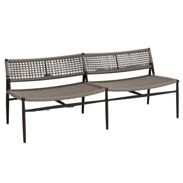 Grigio 3 Person Aluminum Bench Sofa in Graphite by Sunset West - White Background thumbnail